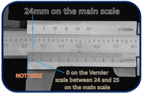 How to use a Vernier Caliper Metric main scale 